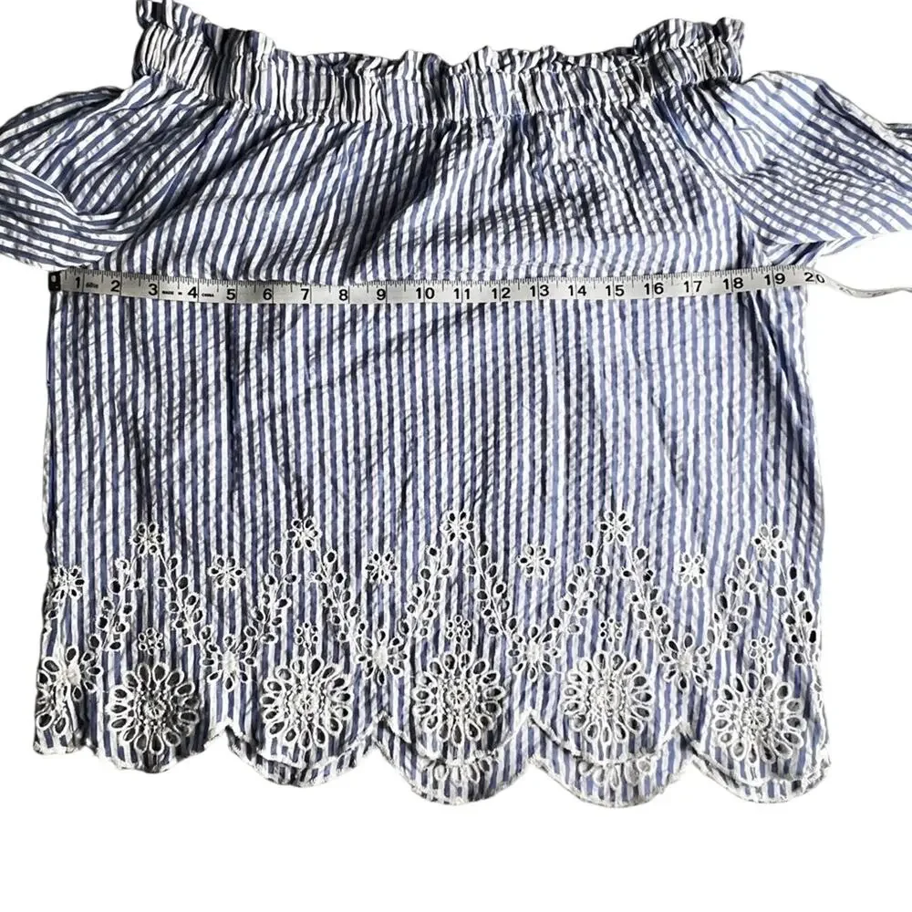 Style Envy Off Shoulder Striped Blouse Sz L